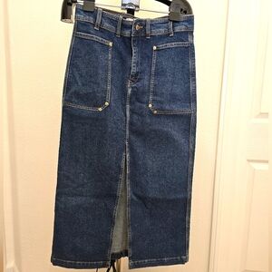 Zara 70's Work Wear Capsule Womens Jeans Skirt